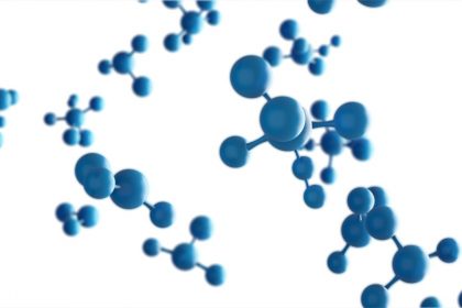 μπλε μόρια σε ψηφιακή απεικόνιση επιστημονικές εξελίξεις