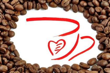 καφες οφέλη κόκκοι καφε σχεδιασμένο φλιτζάνι