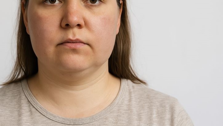 πρόσωπο γυναίκας με πρήξιμο από την κορτιζόνη