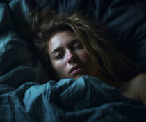 γυναίκα ξυπνάει μετά από κλάμα στον ύπνο